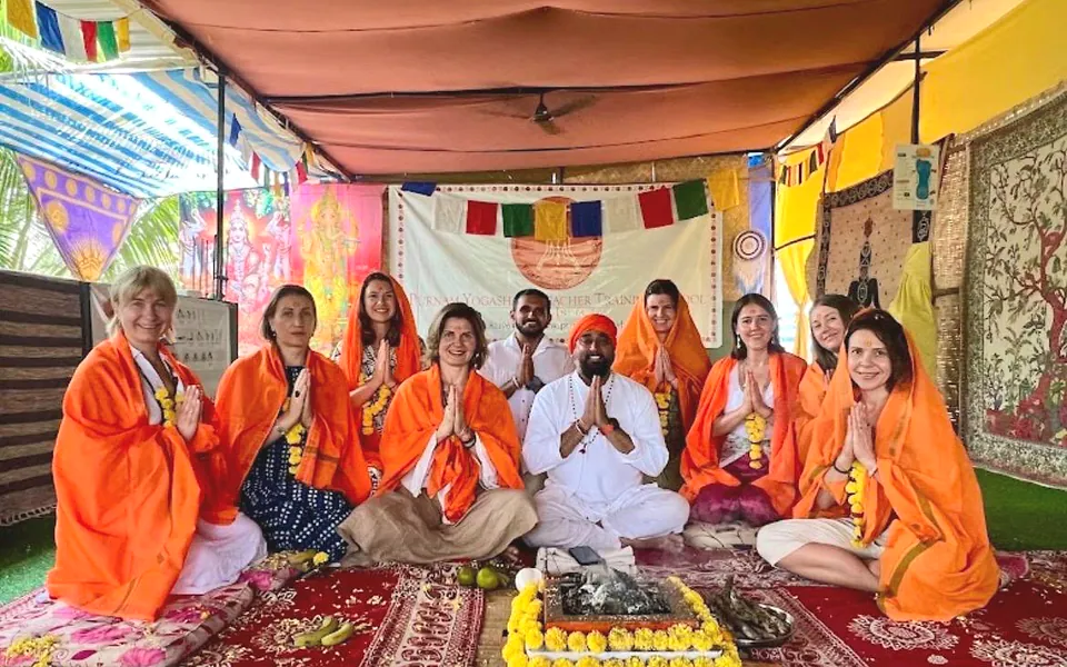 Purnam Yogashala yoga teacher training opening ceremony in Goa